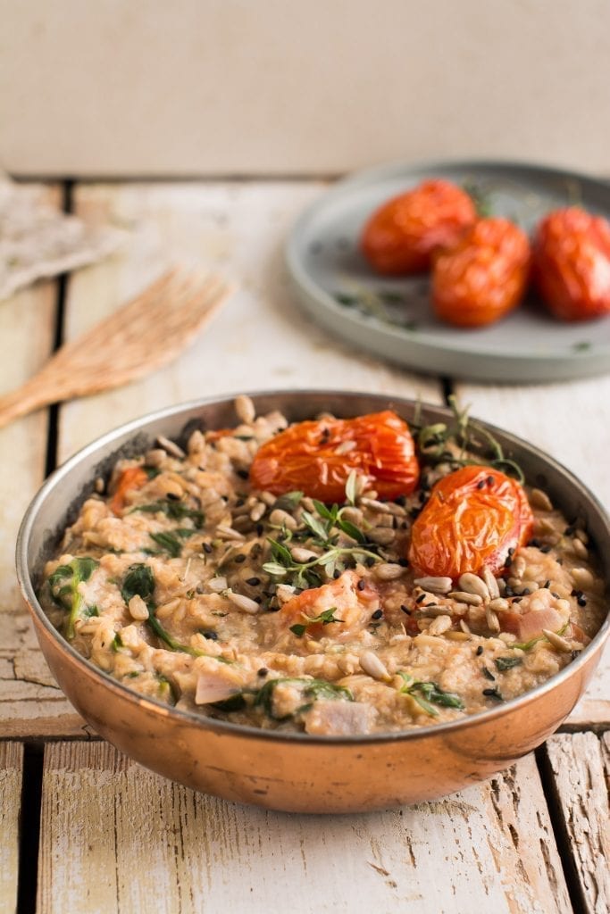 Mediterranean Savory Oatmeal with Millet | Nutriplanet