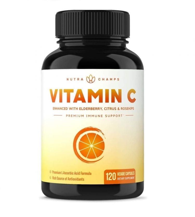 Premium Vitamin C 1000mg with Elderberry, Citrus Bioflavonoids & Rose ...