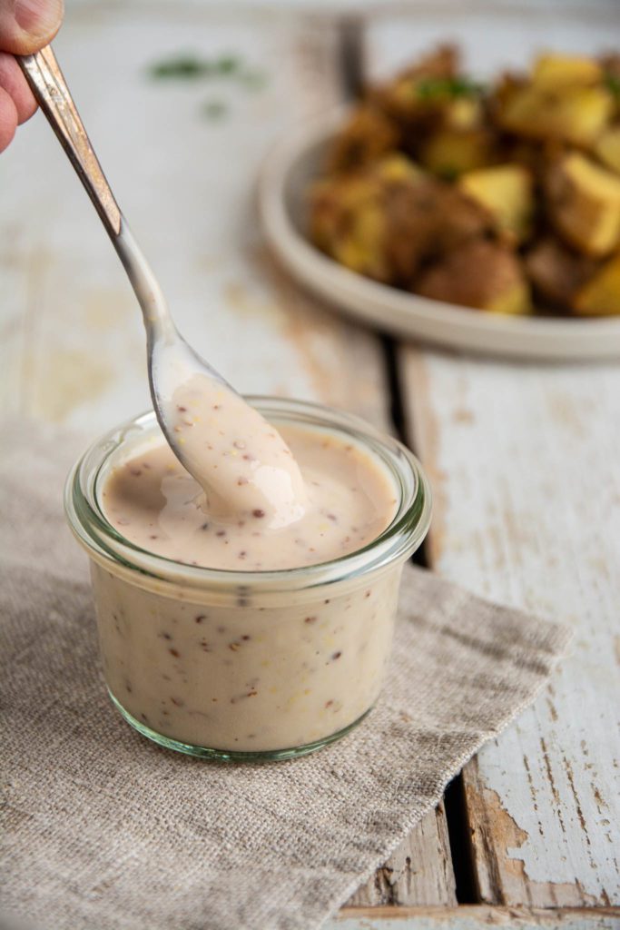 Mustard Dipping Sauce With Yogurt Vegan Oil Free GF Nutriplanet   Mustardy Dip Sauce 1144processed 683x1024 